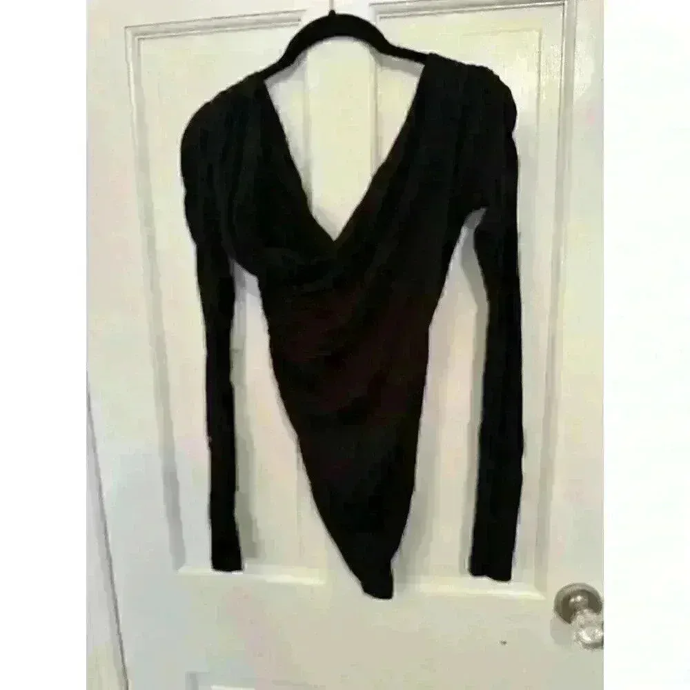 Abound Black Ruched Long Sleeve Bodysuit‎ size XS NWT - Image 4