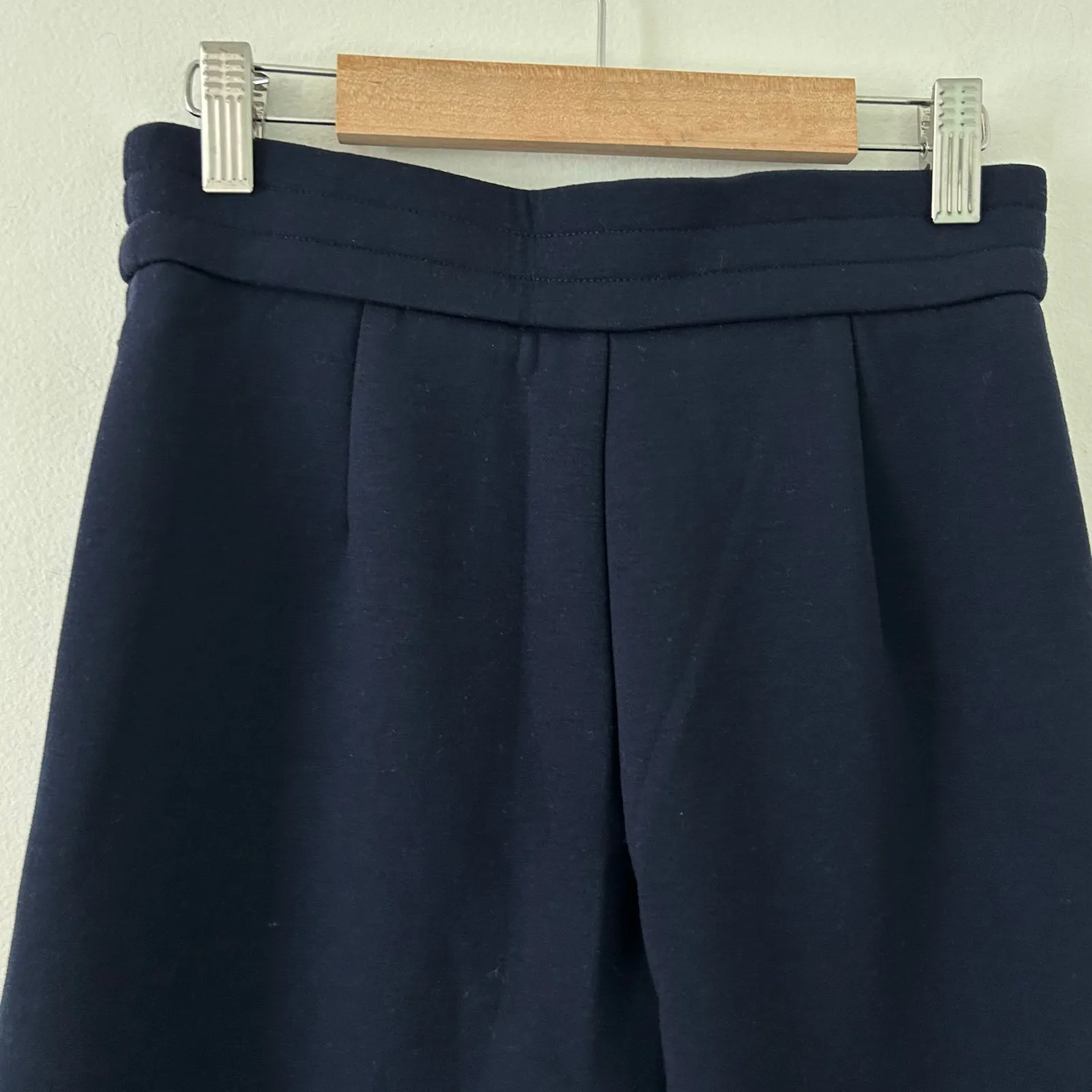 OGL Women's Cozy Warm High Rise Straight Leg Pull On Pants Pockets Navy XS New Blue - Image 7