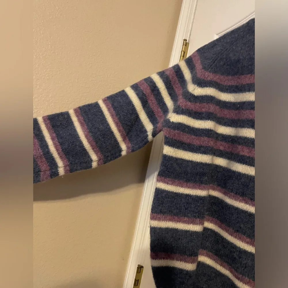 Carl Micheals 100% Shetland Wool Striped Long Sleeve Sweater Size Large Warm Blue - Image 3