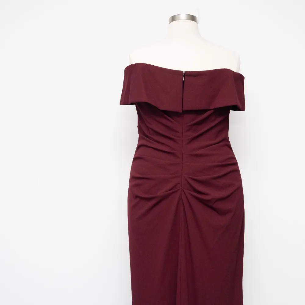 Xscape | Plus Camila Long off the Shoulder Slit Gown. - Image 10