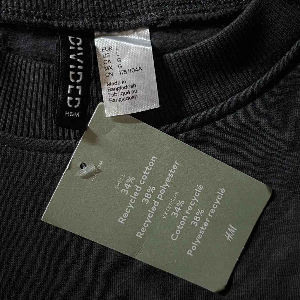 Divided by H&M NWT L Dark Gray - Des Sports Fleece Lined Tunic Sweatshirt Dress - Image 3