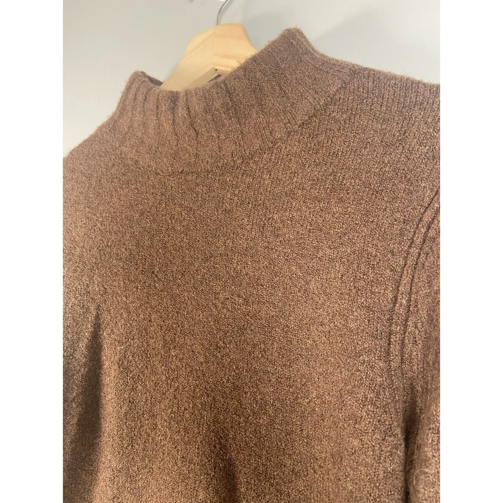 Point Sur J. Crew Alpaca Merino Wool Blend Mockneck Sweater Women's Small Brown - Image 2