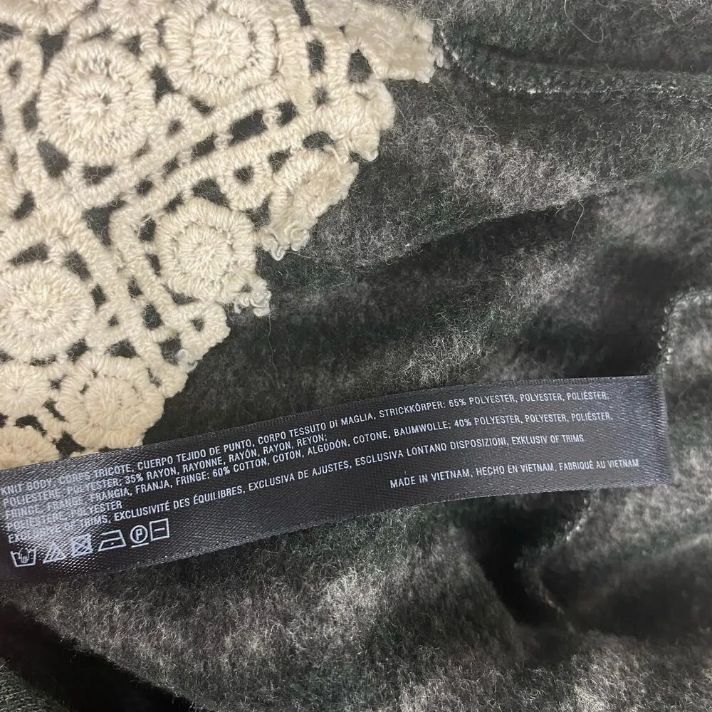 Anthropologie Saturday Sunday Elise Striped Fringe Cascading Blanket Cardigan XS - Image 11