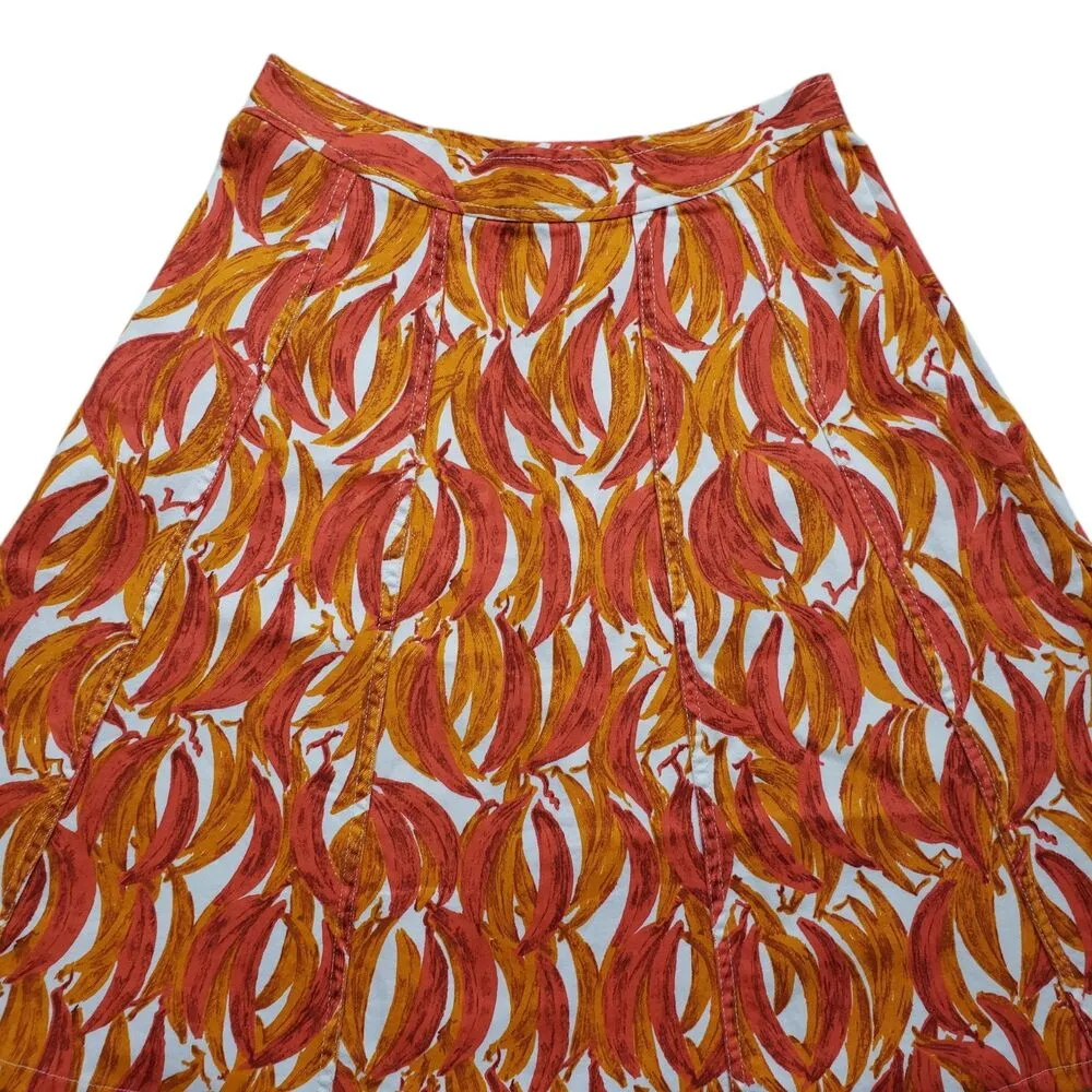 Maeve Anthropologie Banana Grove Denim Midi Skirt Womens 2 Button Front Tropical - Image 8