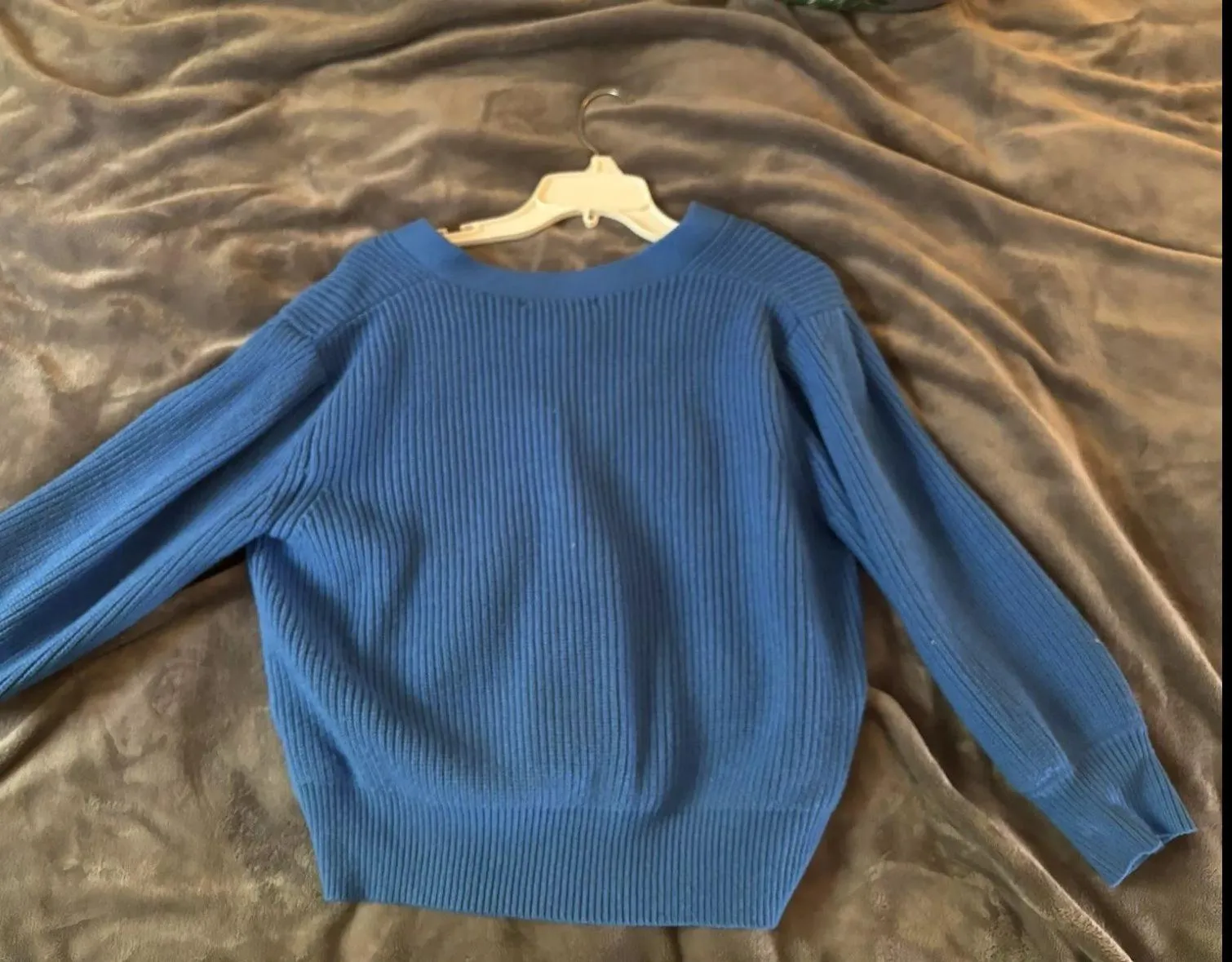 Deluc Blue Sweater Knit Size large Warm - Image 5