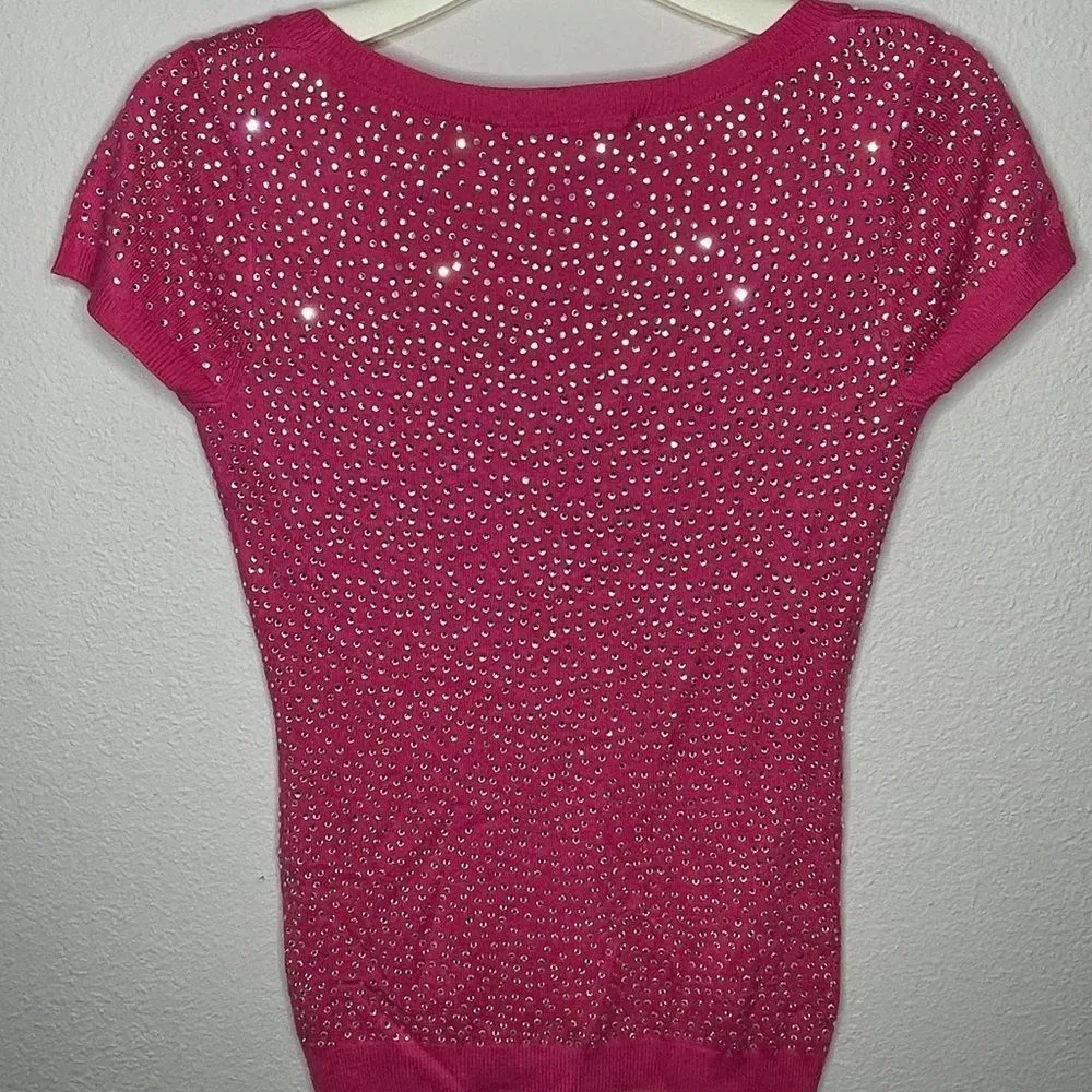 Boston Proper Rhinestone Sweater Pink - Image 4