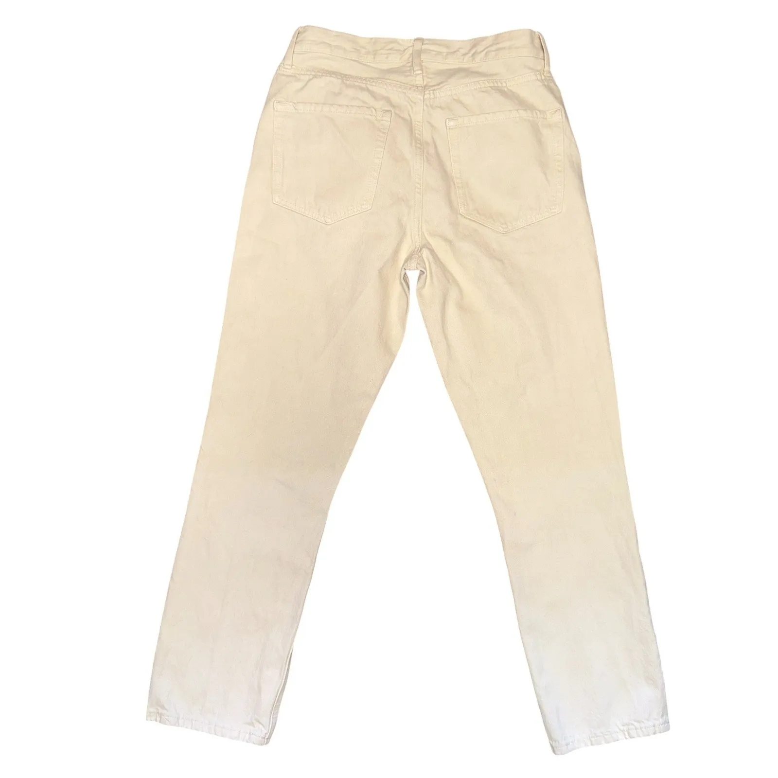 Women's Outerknown High Rise Straight Leg Jeans Sustainable‎ Denim Ivory Size 25 - Image 4