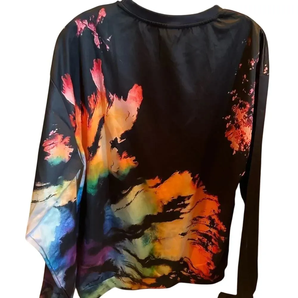 Barbiecore Rainbow Reverse Tie Dye Pullover Sweatshirt Size 2X New w/o Tag Pink - Image 7