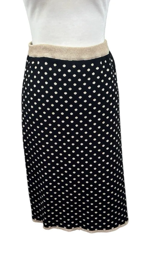 Grace Knit Dressing skirt, size XL, polka dot, 80s, 90s, office, party, knit - Image 1