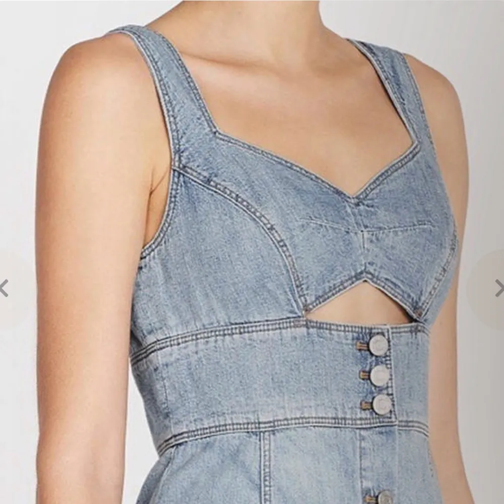 La Vie Rebecca Taylor Drapey Denim Cut-Out Dress in Forget Me Not - Image 8