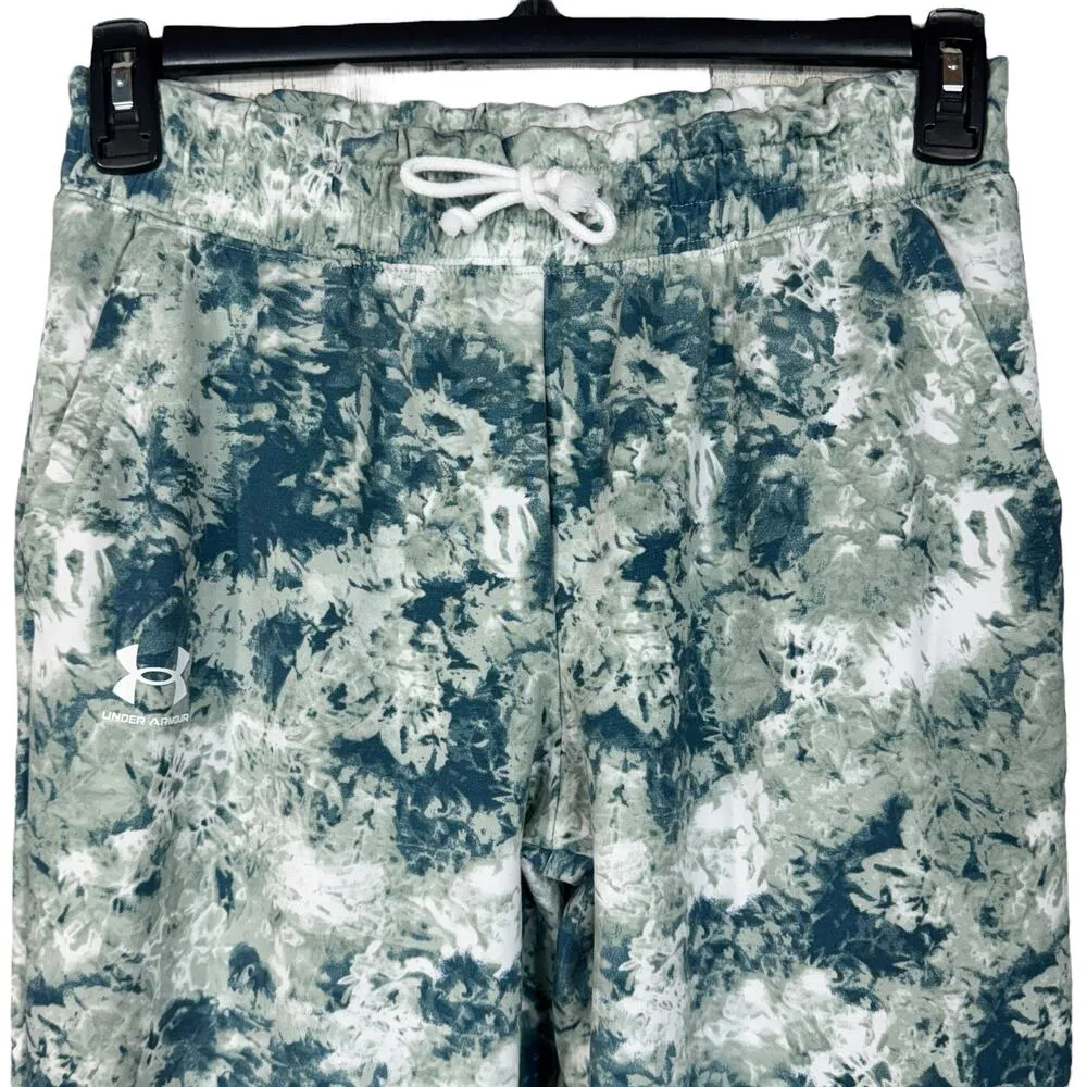 Under Armour Small Rival Terry Print Ankle Joggers Pockets Drawstring Cuff Women - Image 2