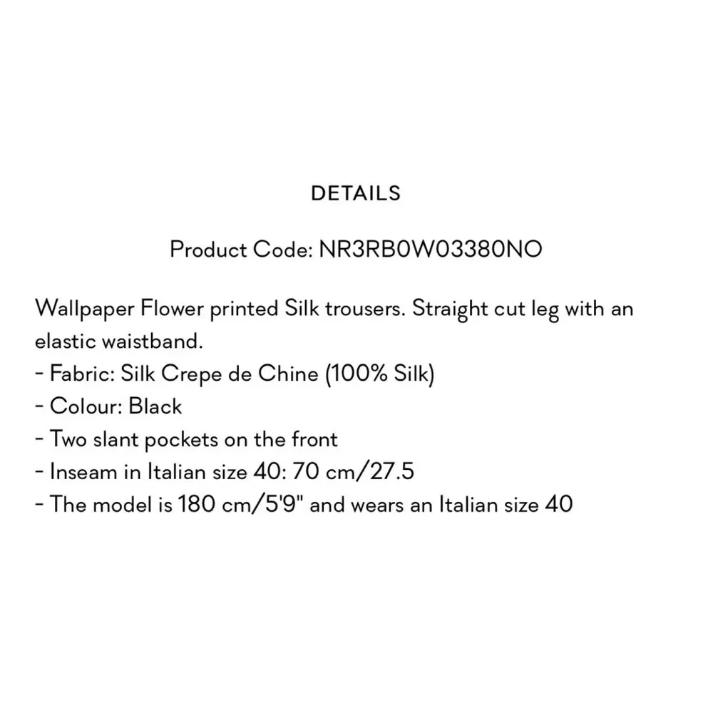 REDValentino NWOT Wallpaper Floral 100% Silk Pants Size Medium - Image 6