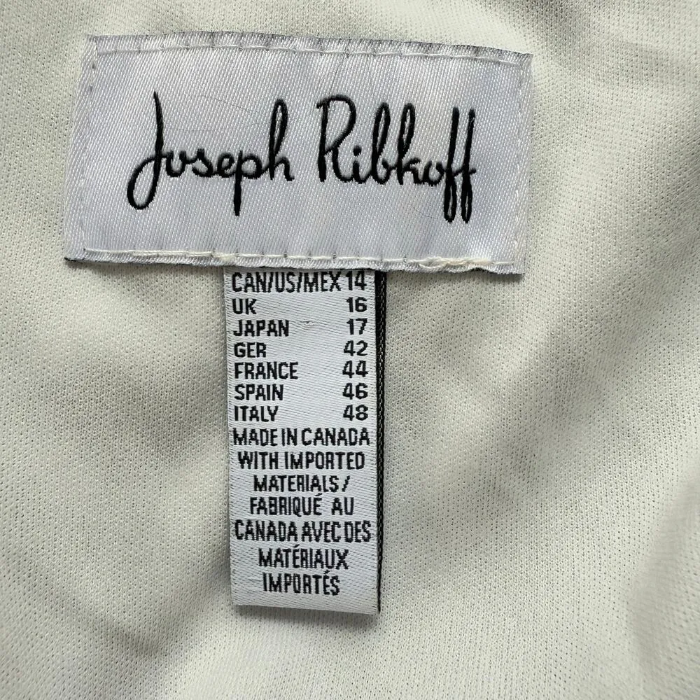 Joseph‎ Ribkoff Blue Geo Print Sheath Midi Dress V-Neck Sleeveless, Size 14 - Image 6