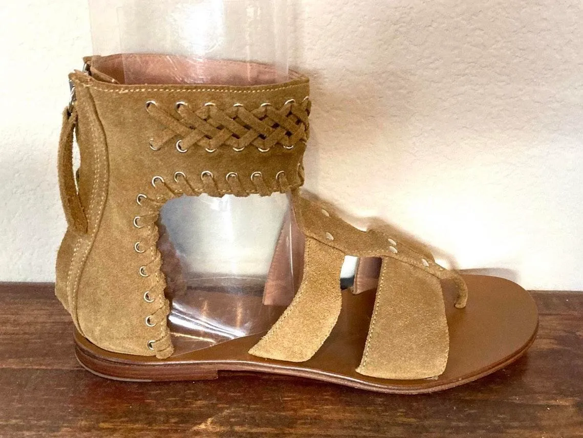 Hardly worn mint made in Spain  suede sandal flats. Sz 36 or 6 - Image 5