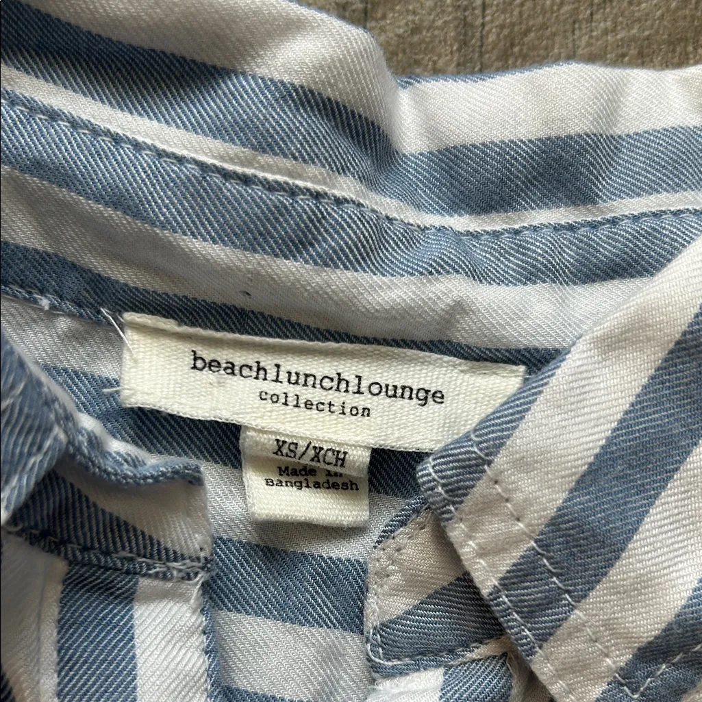 beachlunchlounge Blue and White Striped Button Down Shirt - Image 2