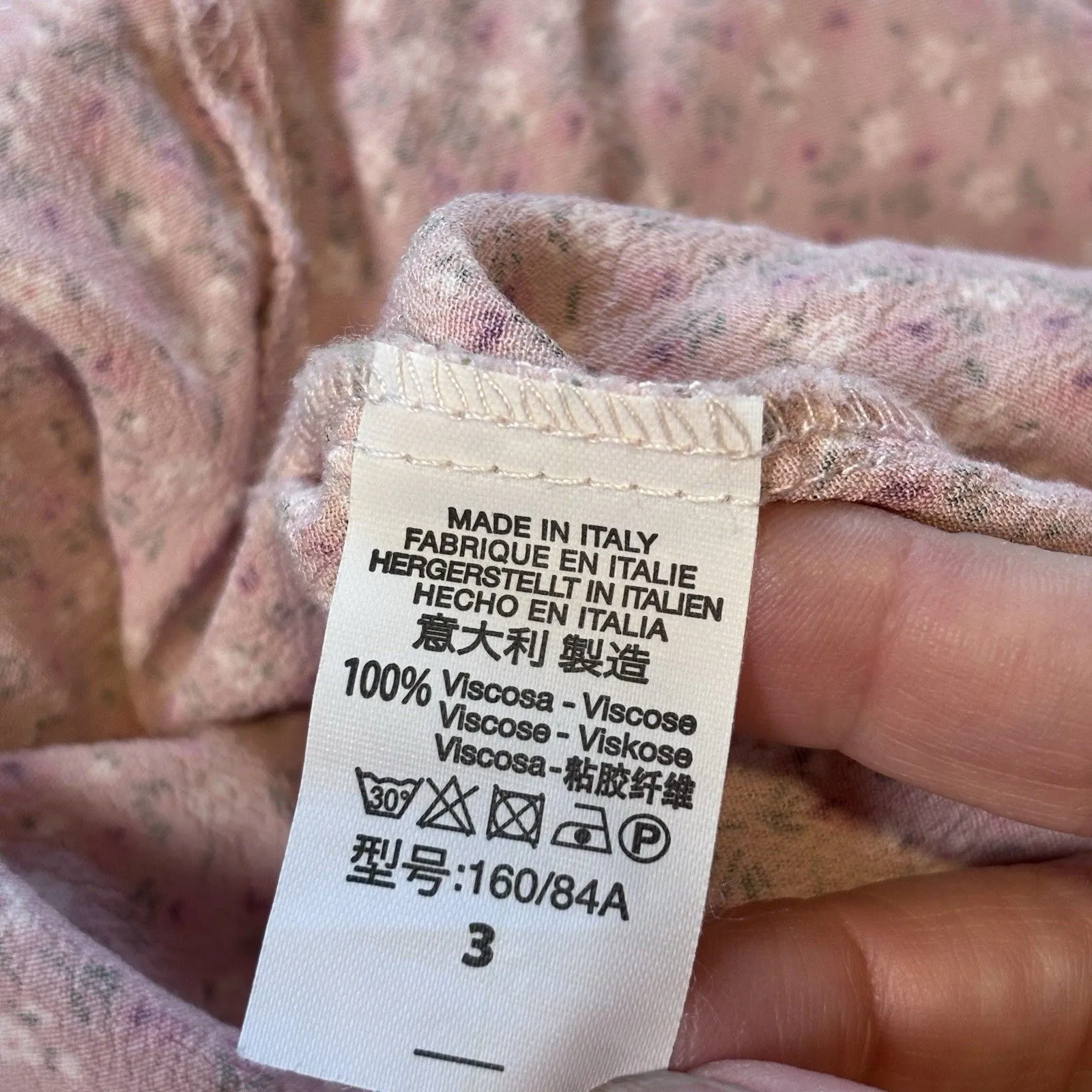 Brandy Melville Pink Floral Cara Mini Skirt  Size 3 Ruffled Mini -Made Italy NWT - Image 9