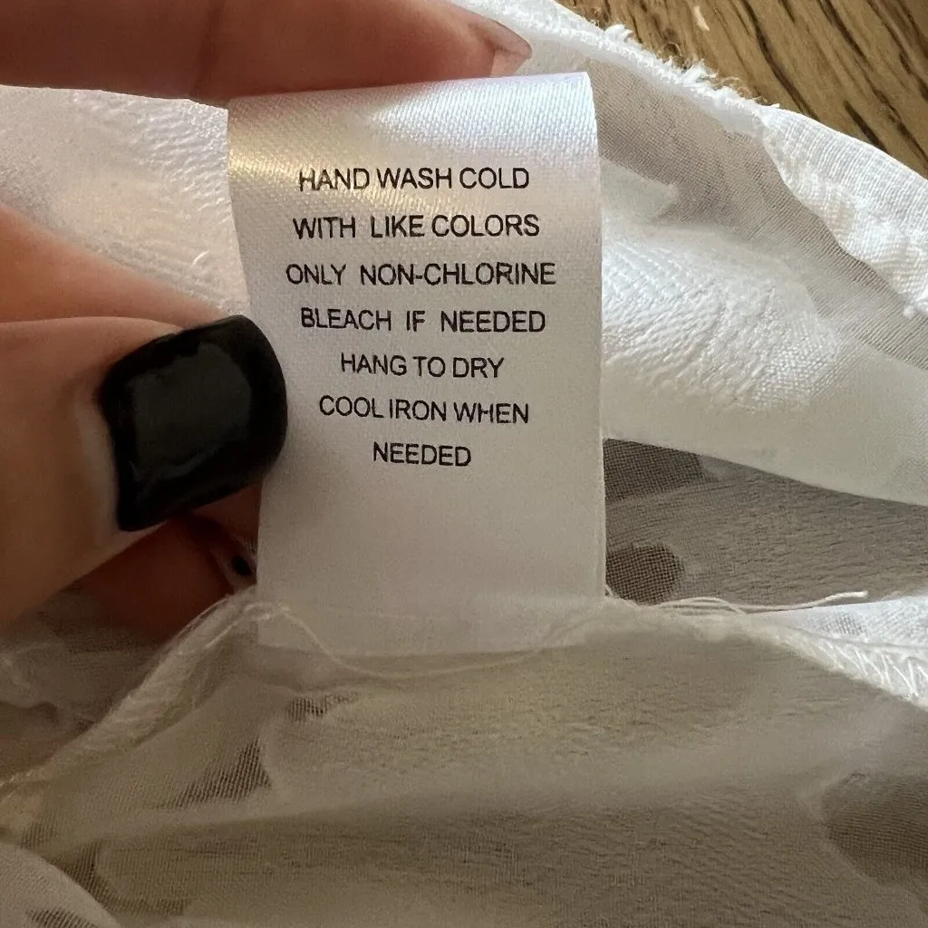 DANIEL RAINN Size Small White Semi-Sheer Tunic Sleeveless Top Lace Crocheted - Image 10