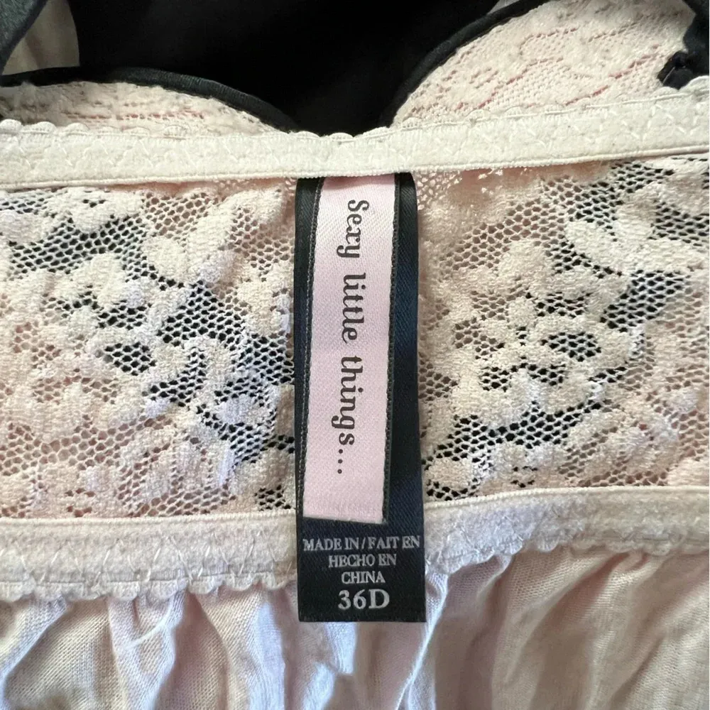 Victoria's Secret 36D Push Up Bra Lingerie Pink Black Babydoll Lace Teddy Gown - Image 6