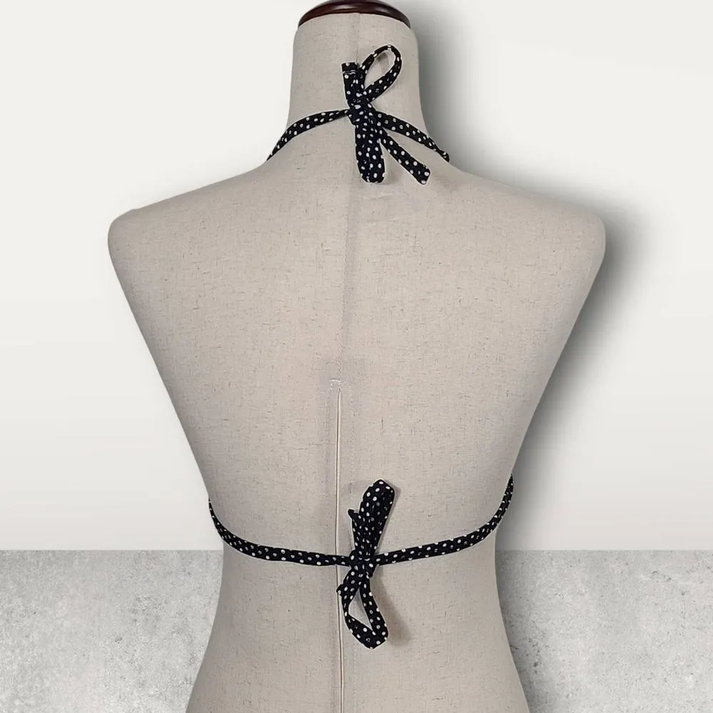 NWT InMocean Fixed Triangle Push Up Bikini Top Black & White Stripes Size Small - Image 3