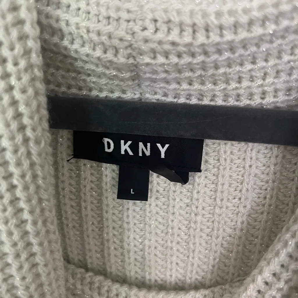 DKNY Cream Cowl Neck Sweater - Image 3