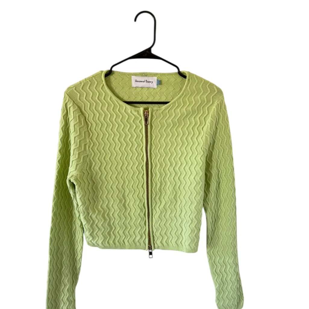 House of Sunny Island Peggy Cardigan (NO FUR) Green Size 10 - Image 6