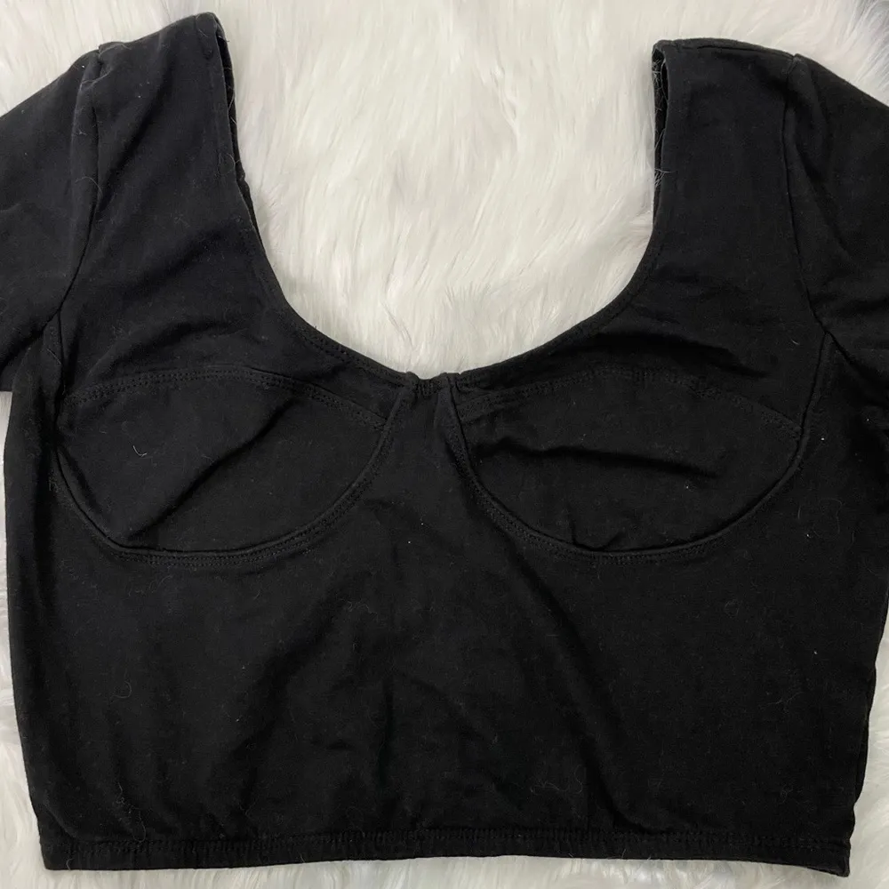 PACSUN LA Hearts Black Crop Top - Image 3
