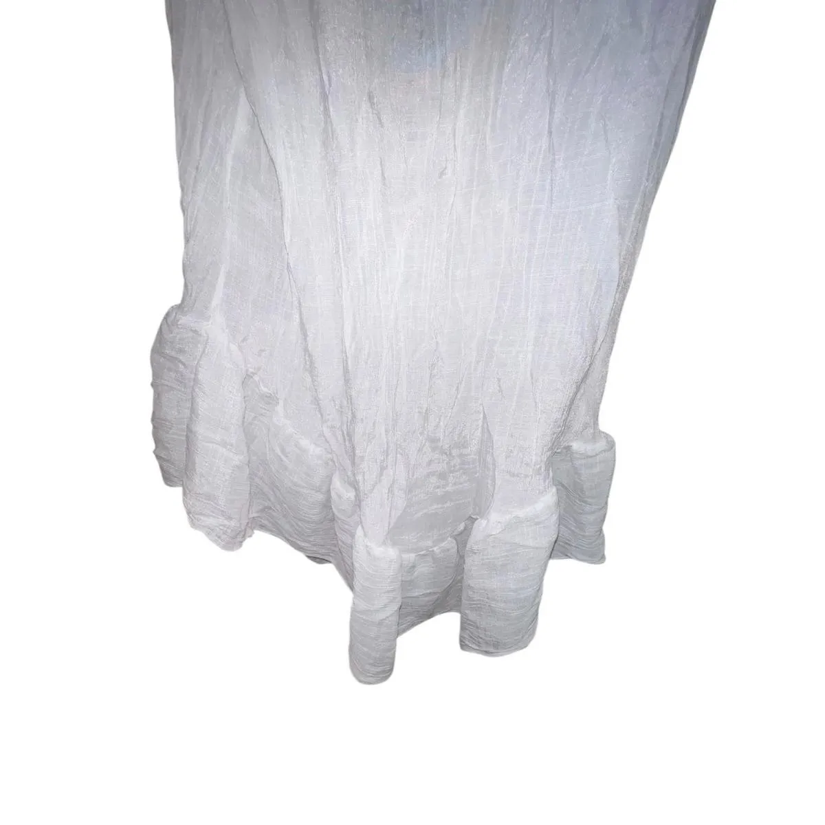 Cupshe Swim Coverup Dress Boho Crochet Pom Pom Fringe Tassel White One Size - Image 7