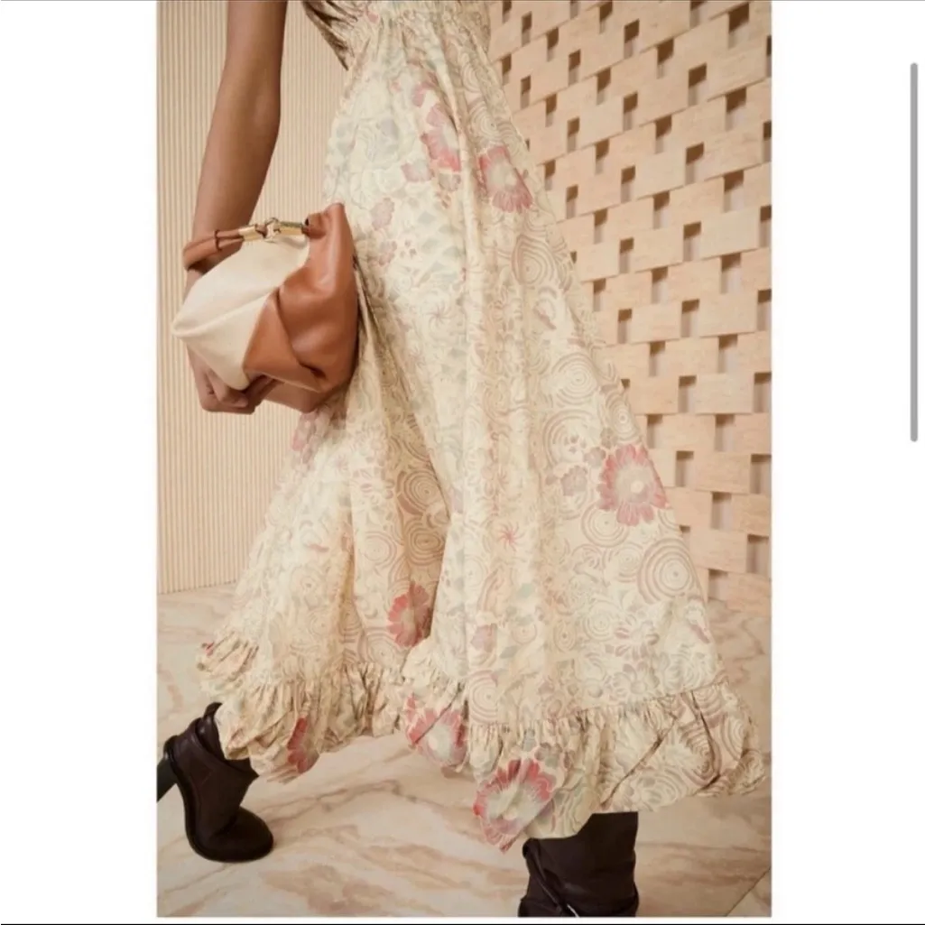 ULLA JOHNSON‎ Nanette dress in Haze Midi Dress Floral Print Size 6 Cotton Poplin - Image 4