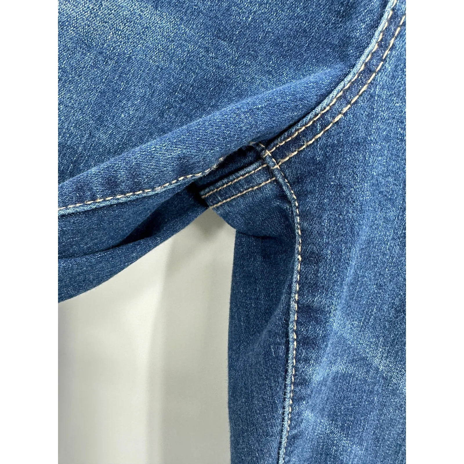 GB Womens Denim Fringe Hem Skinny Jeans Size 9 Festival Mid Rise Cropped Boho - Image 4