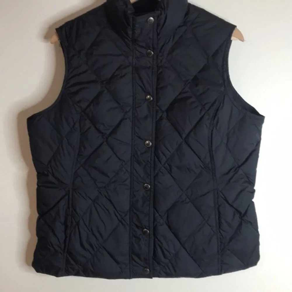 Lands end ladies black feather down puffer vest size medium - Image 3