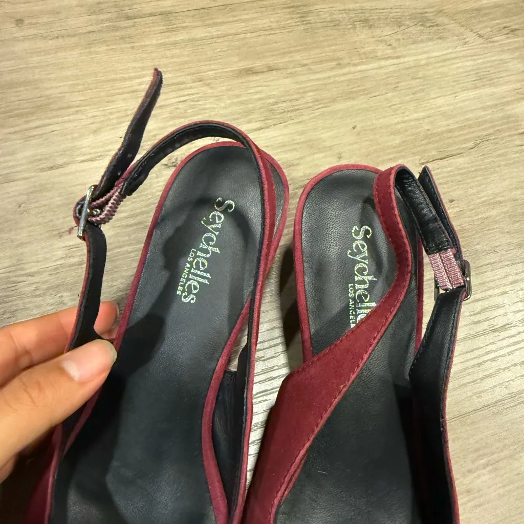 Seychelles  CandleLight burgundy Slingback Heels - Image 3