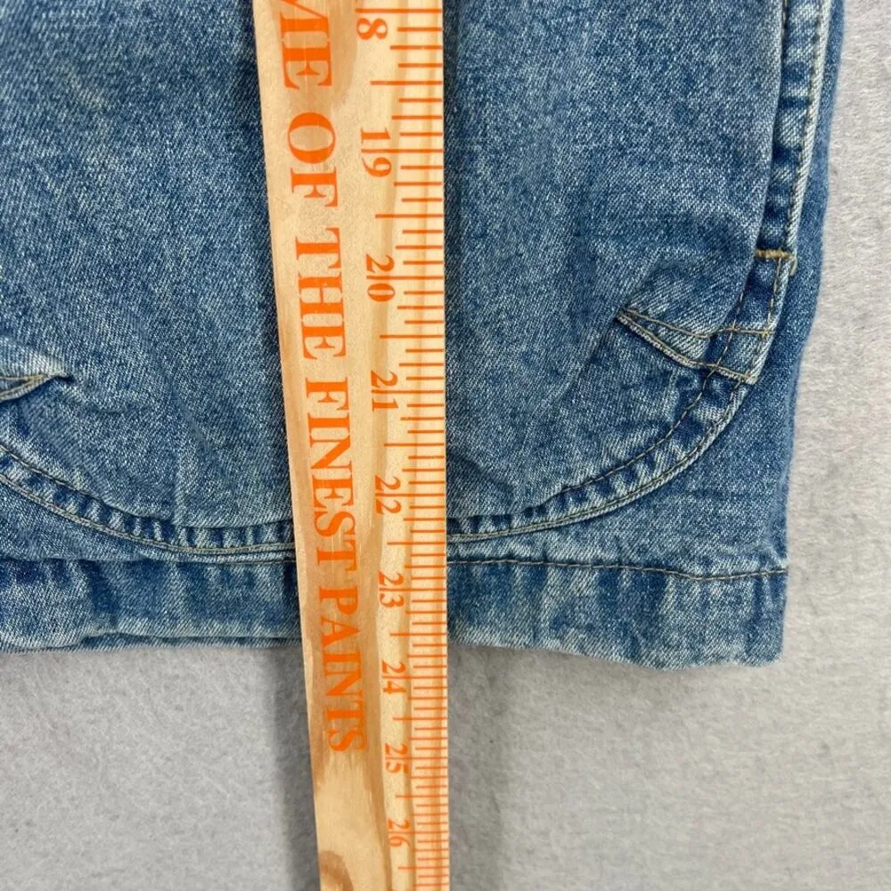 Vintage Liz Wear Vest Womens Small Blue Jean Denim Zip Up Cargo Pockets Fishing - Image 8