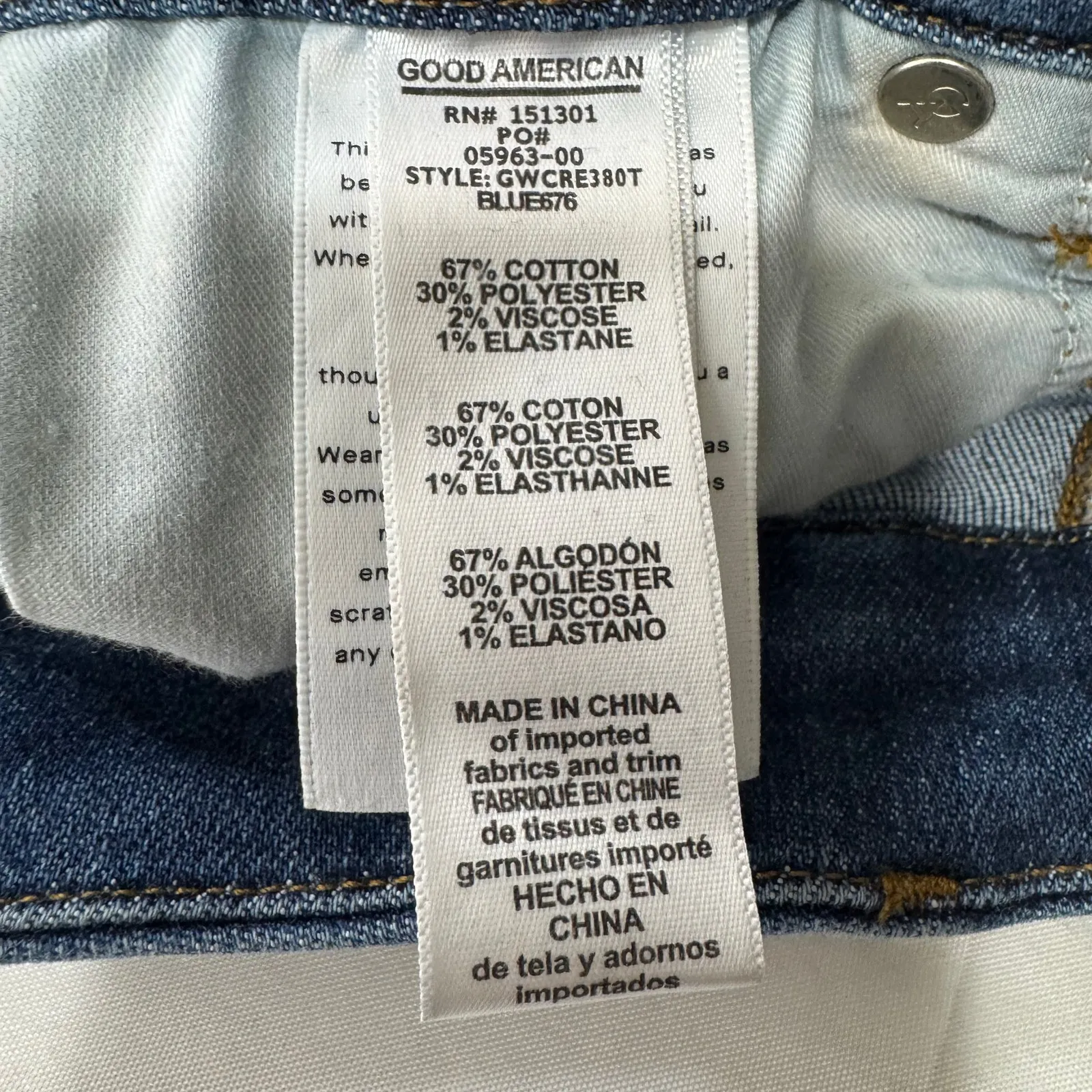 Good‎ American Good Waist Crop Stretch Distressed Jeans Size 26 - Image 9