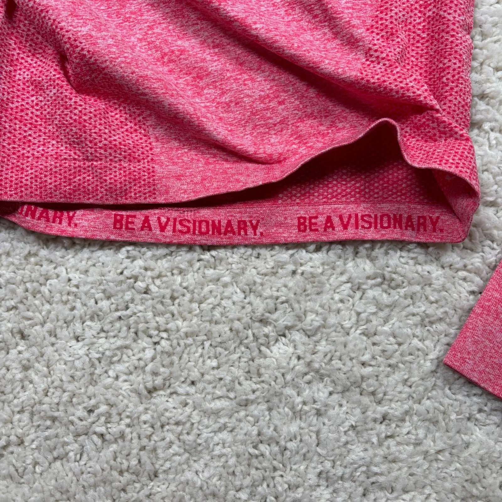 Gymshark Dry Seamless Long Sleeve Crop Top Pink Marl Womens Size L - Image 4