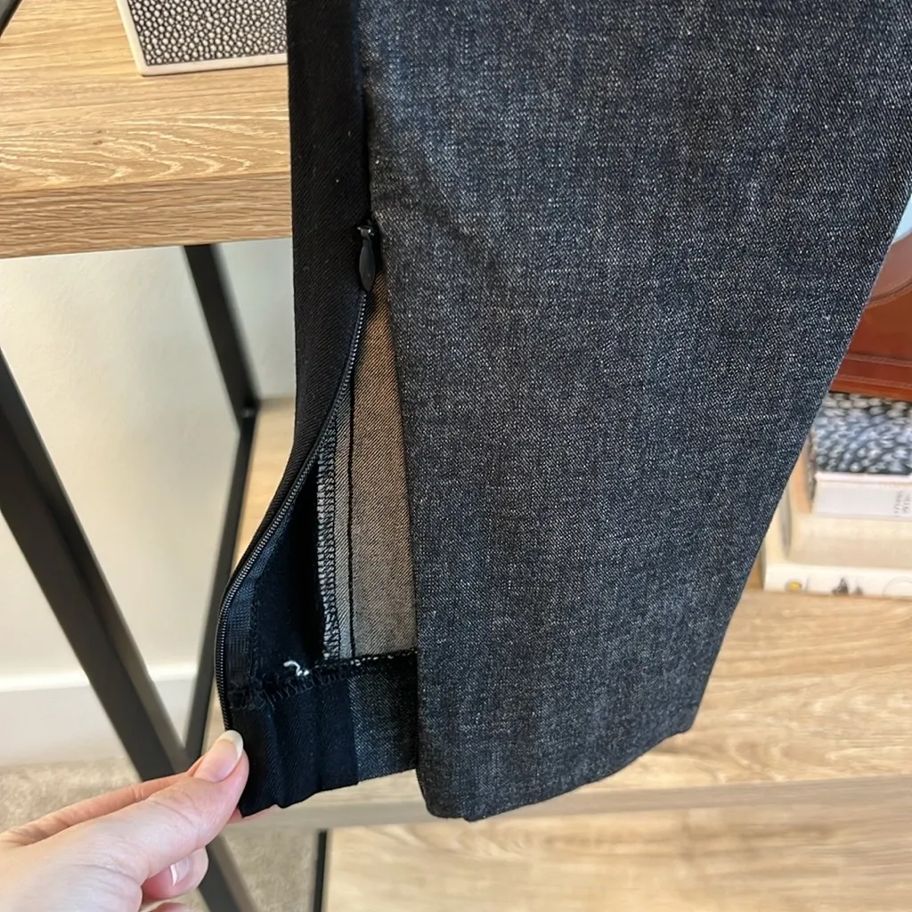 Banana Republic Sloan Mid-Rise Stretch Denim Side Stripe Woven Career Dress Pant - Image 6