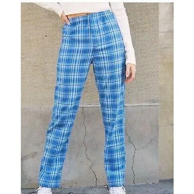 ✨Brandy Melville Tiden Plaid Blue One Size Pants✨ - Image 3