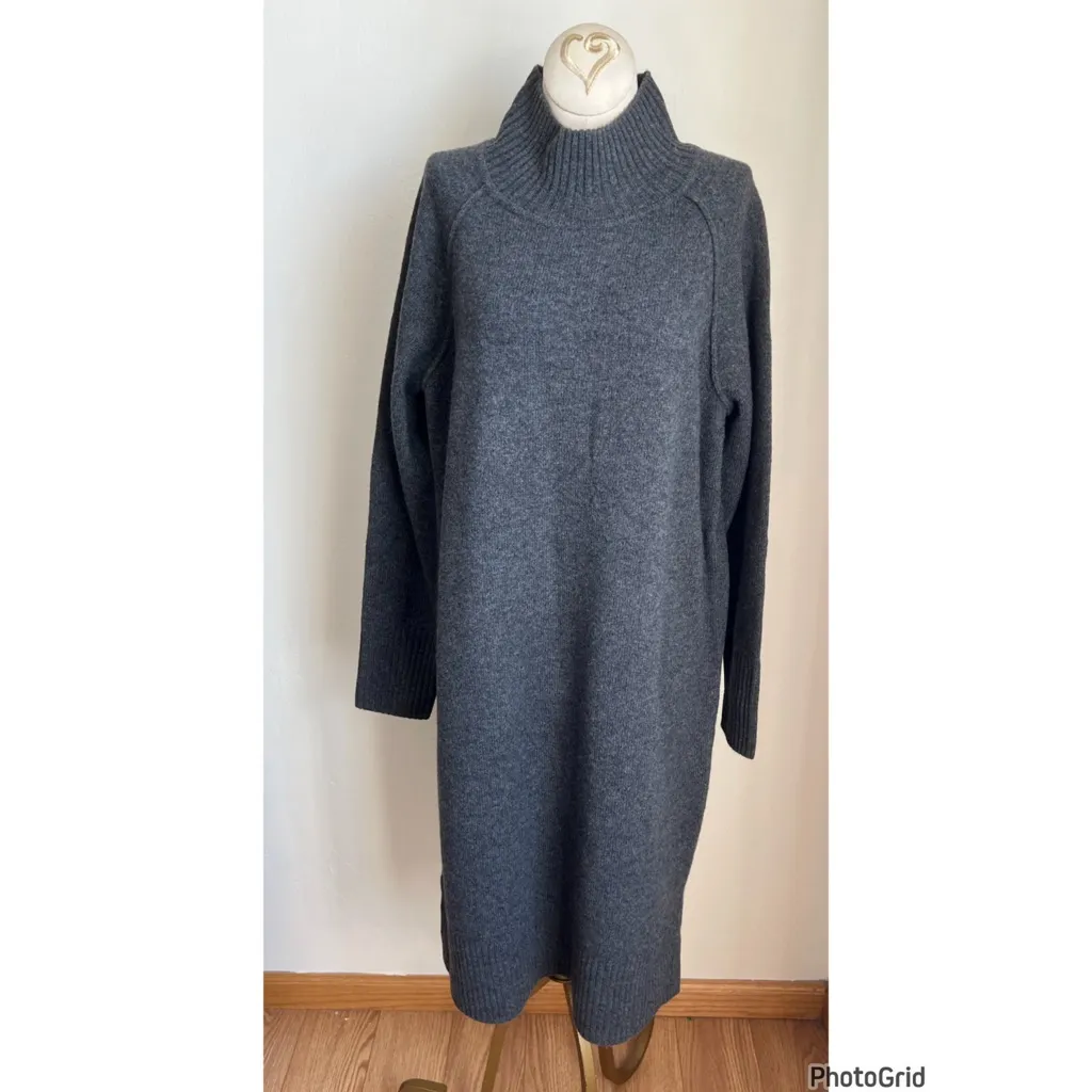 Hobbs London Lorraine Knit Sweater Dress Large New With Tags Grey - Image 2
