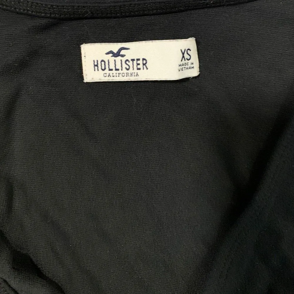 Hollister | Black Deep V Short Sleeve Soft Stretchy Tie Waist Jumpsuit Size XS - Image 6