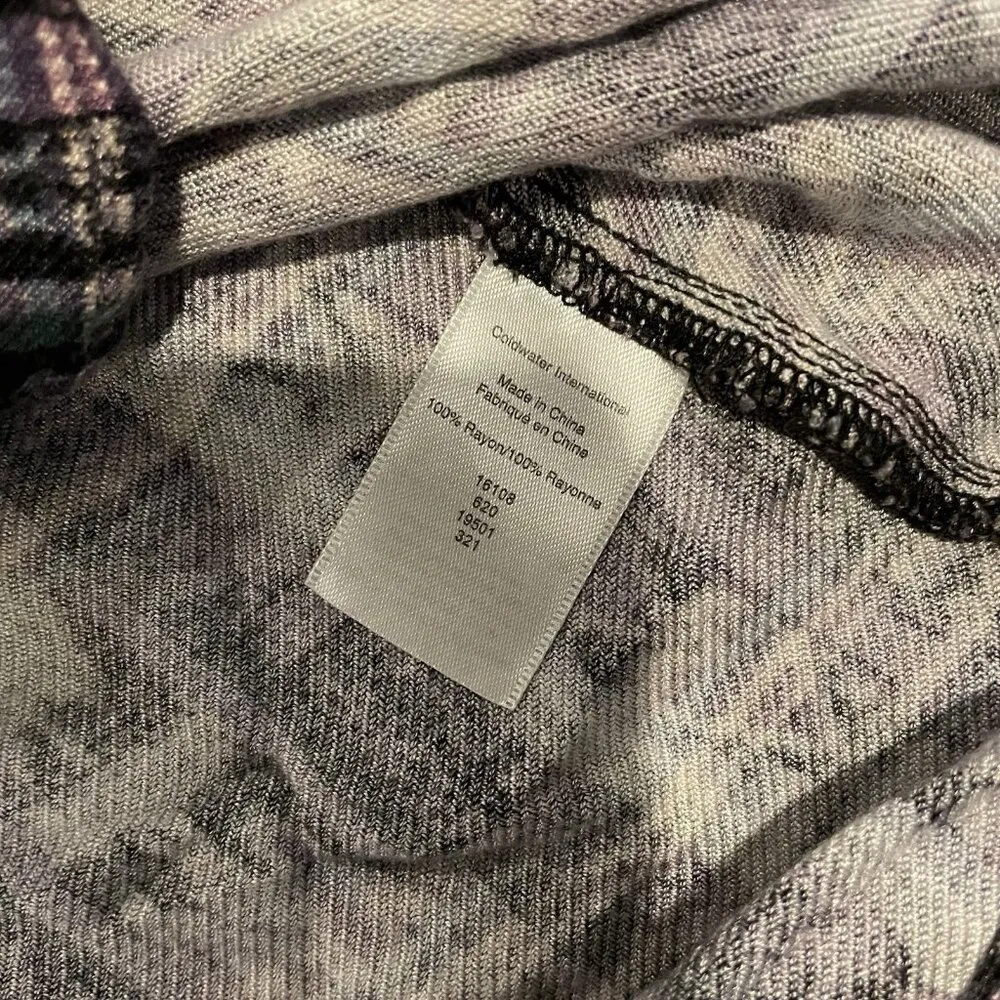 Coldwater Creek Shirt Womens XL Buttondown Purple Aztec Abstract Long Sleeve Top - Image 4