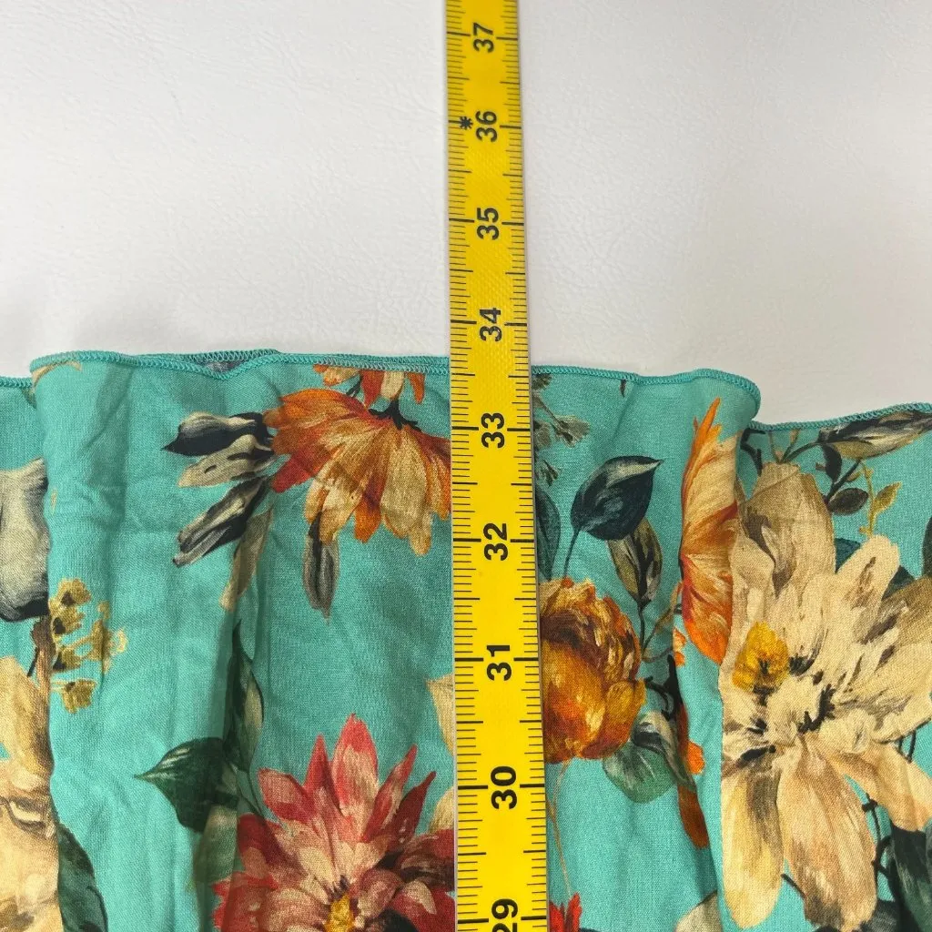 $398 NWOT Johnny Was Tulum Relaxed Tiered Floral Teal Mini Dress Multicolor Sz S - Image 11