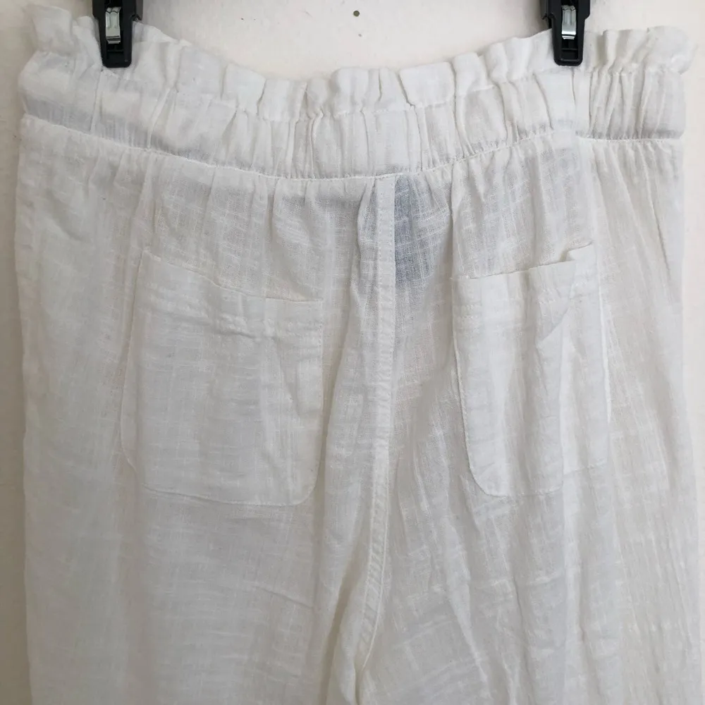 Rewash Los Angeles White Cotton Beach Crop Pants M - Image 5