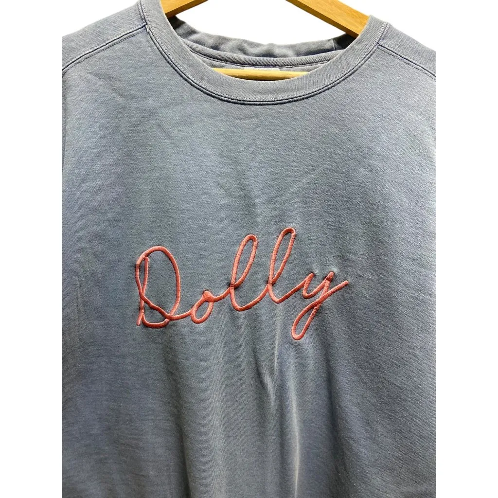 Comfort Colors  Dolly Parton Embroidered Sweatshirt Blue Size L - Image 6