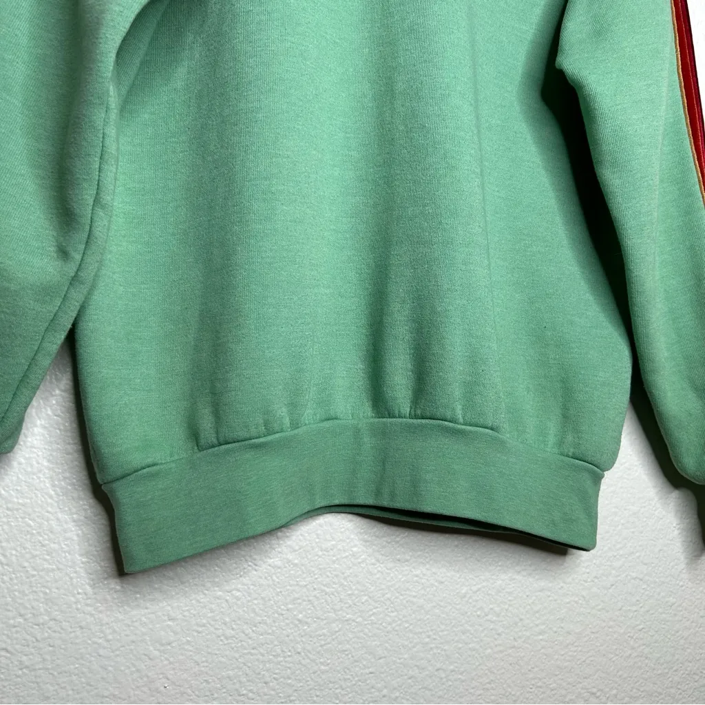 Aviator Nation sweatshirt with velvet stripes green extra small - Image 6
