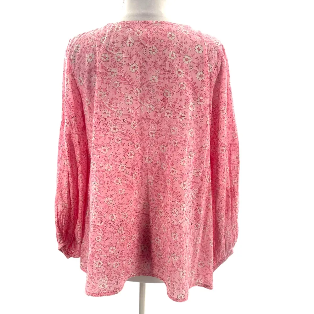 India Collection Emerson Fry Pink Floral Peasant Top Size XS - Image 5