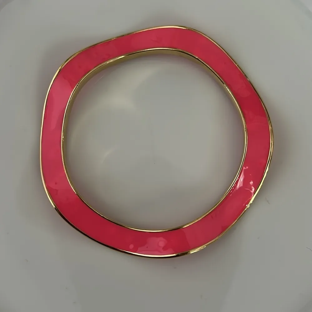 kate spade Salmon Pink and Gold Wave Bangle - Image 2