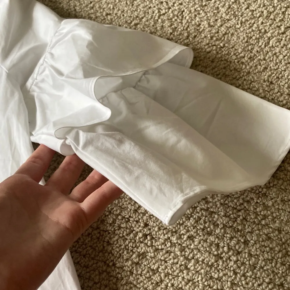 NEW J. Crew Bell Sleeve Ruffled Blouse Top Size 2 White Oversized Cotton NWT - Image 7