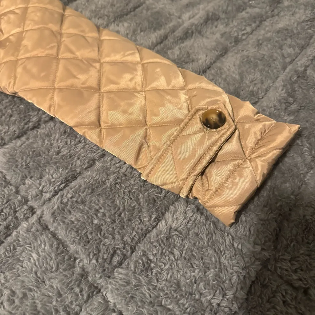 NWT $268.00 Rebecca Minkoff Women's Double Breasted Tan Quilted Long Coat Size L - Image 5