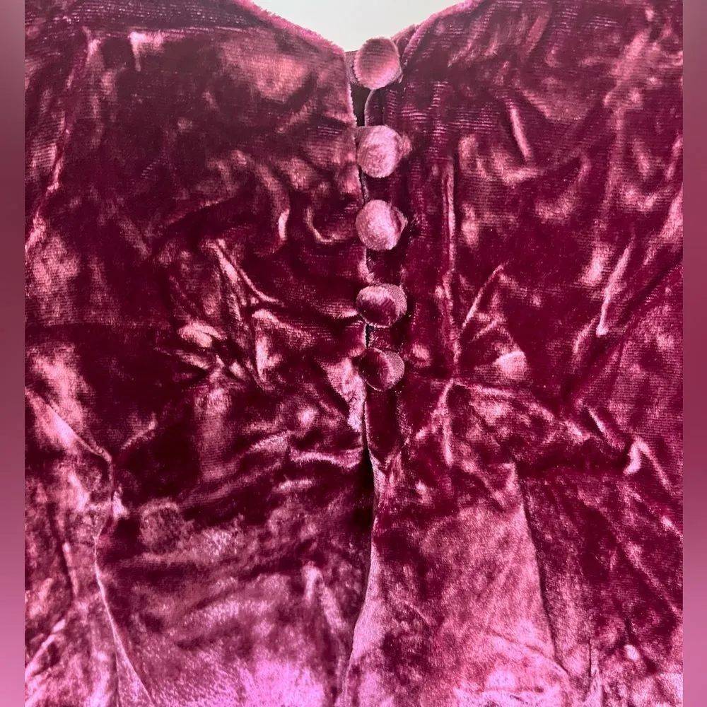 NWT- Rails Revolve New Purple Red Velvet Silk Slip Flare Mini Dress- Medium - Image 5