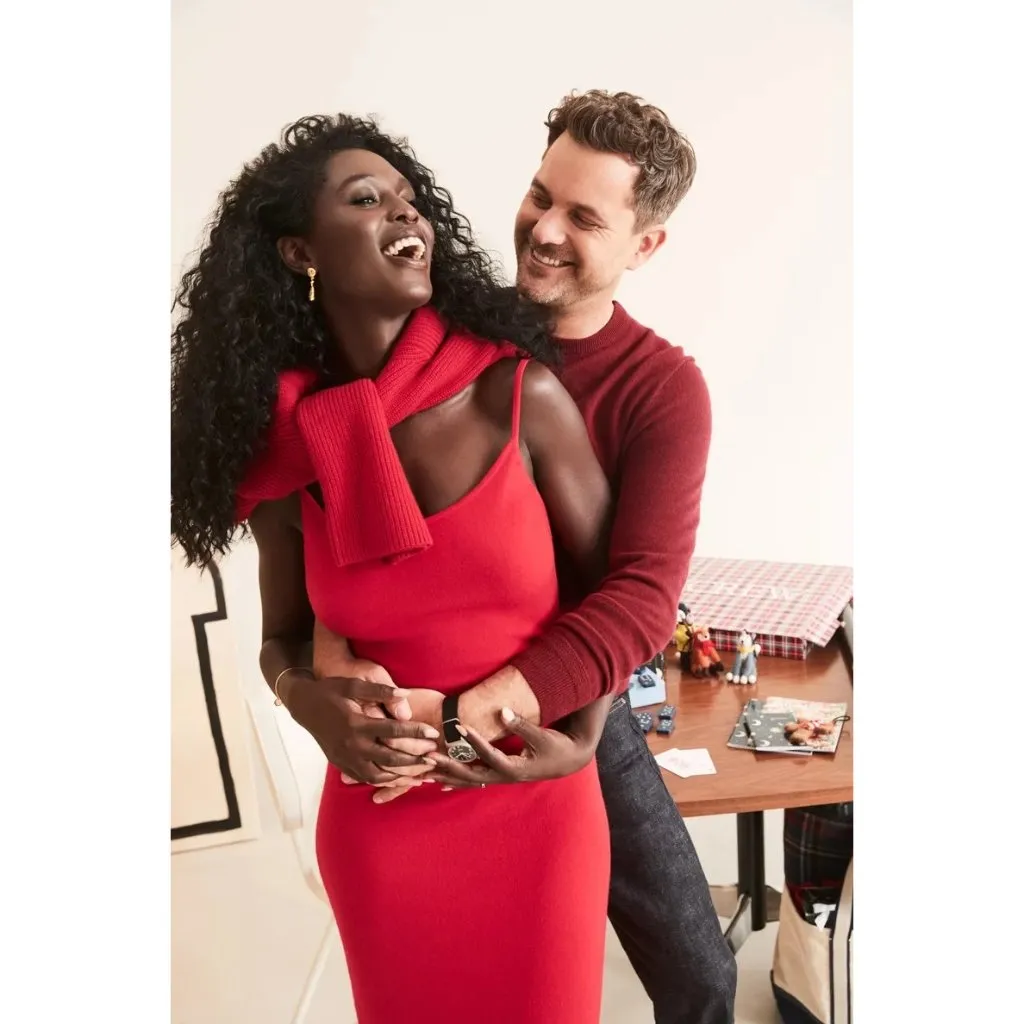 NWT J.Crew Featherweight Cashmere Blend Long Slip Dress in Holiday Red M - Image 4