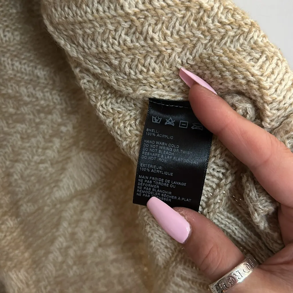 MOVING SALE Sparkle and Fade Beige Knit Cardigan - Image 4